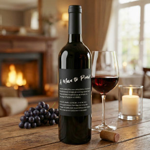 "A Man to Praise" Sentimental Wine Label