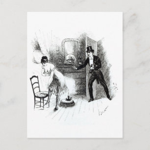 A man visiting a prostitute postcard