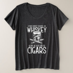 A Man Who Loves Whiskey And Cigar Plus Size T-Shirt