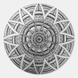 A mandala design button classic round sticker