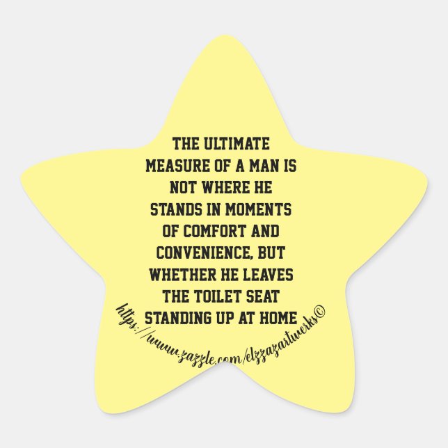 "A man's standing" Star Sticker (Front)