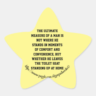 "A man's standing" Star Sticker