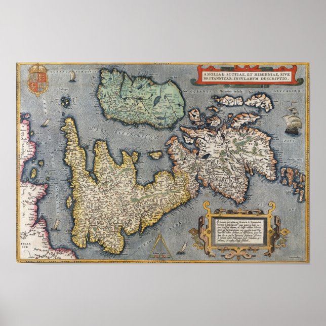 A Map of Great Britain | 1587 Poster (Front)