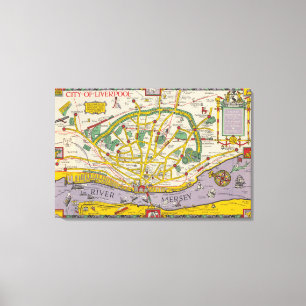 A Map of Merseyside, Liverpool 2 Canvas Print