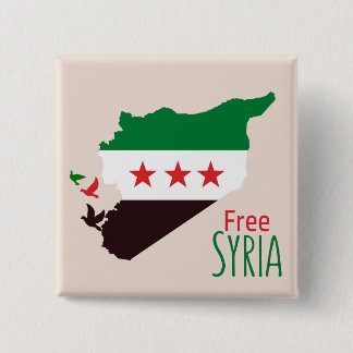A map of Syria featuring the Revolution Flag 15 Cm Square Badge
