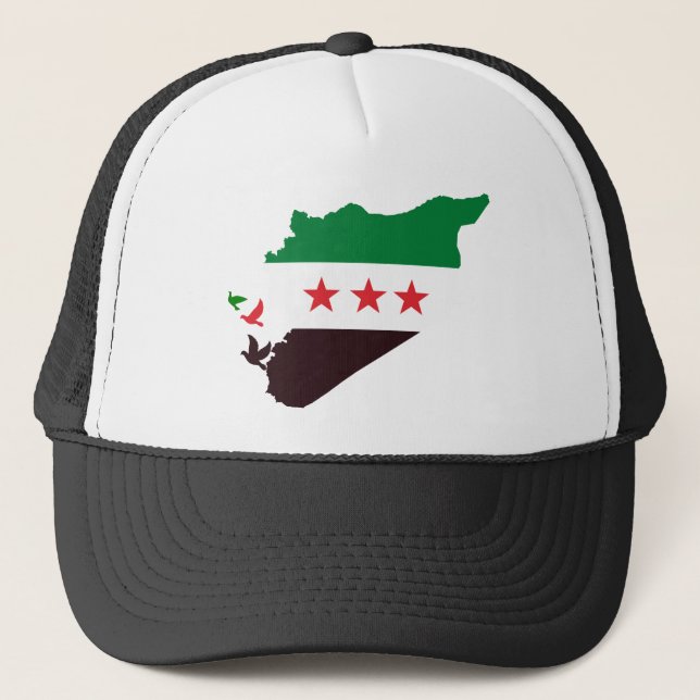A map of Syria featuring the Revolution Flag Trucker Hat (Front)