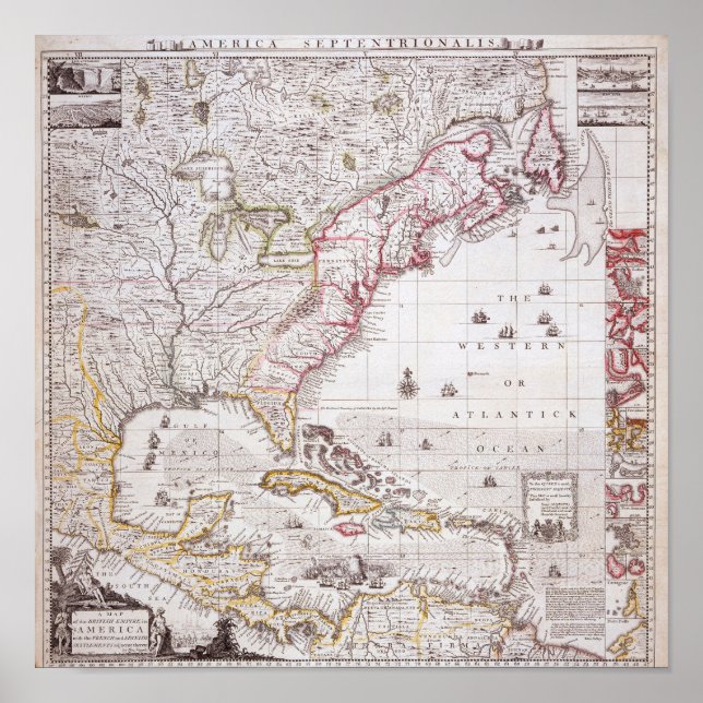 A Map of the British Empire in America Poster (Front)