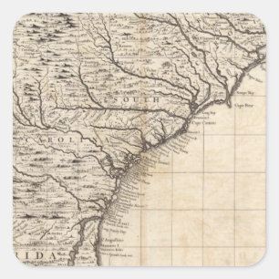 A Map of the British Empire in America Sheet 10 Square Sticker