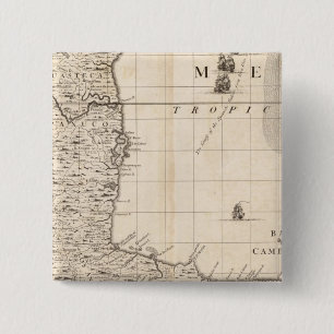 A Map of the British Empire in America Sheet 13 15 Cm Square Badge