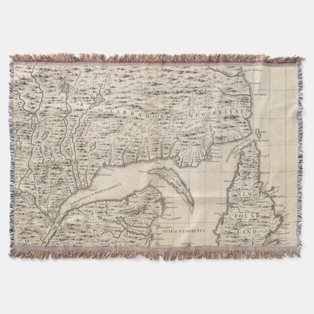 A Map of the British Empire in America Sheet 3 Throw Blanket (Front)