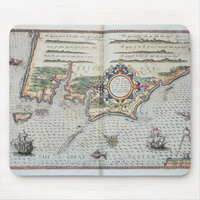 A Map of the coastline of Brittany, 1588 Mouse Pad (Front)