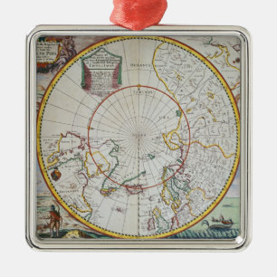 A Map of the North Pole Metal Tree Decoration