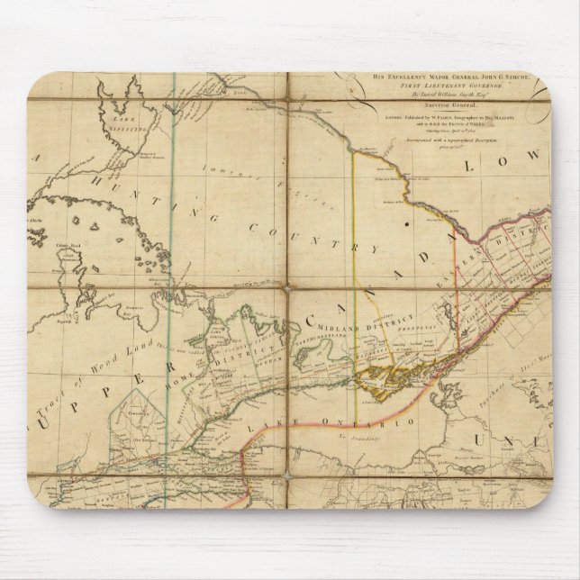 A Map of the Province of Upper Canada Mouse Pad (Front)