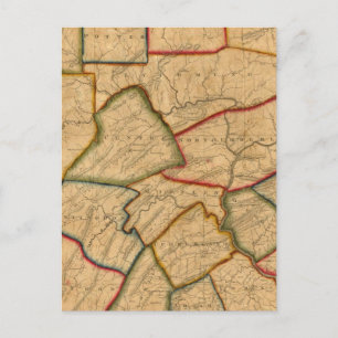 A Map Of The State Of Pennsylvania Postcard
