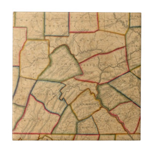 A Map Of The State Of Pennsylvania Tile