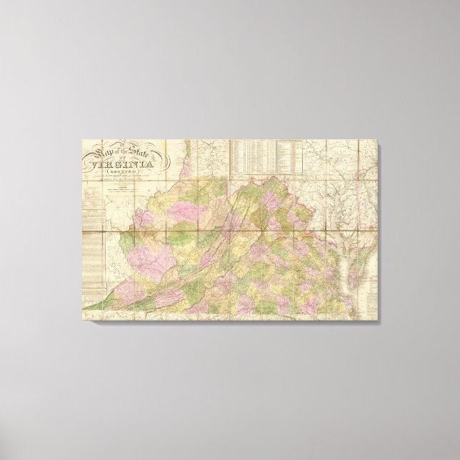 A Map of Virginia Canvas Print (Front)