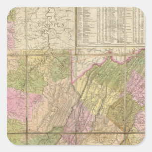 A Map of Virginia Square Sticker
