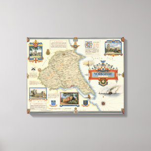 A Map of Yorkshire: East Riding Canvas Print