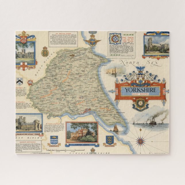 A Map of Yorkshire: East Riding Jigsaw Puzzle (Horizontal)