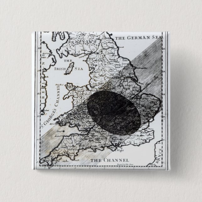 A Map Showing the Passage of  Shadow of the Moon 15 Cm Square Badge (Front)