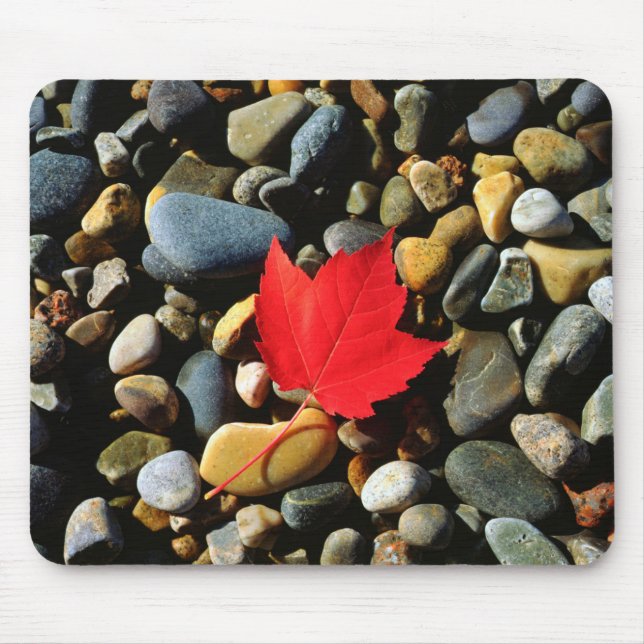 A Maple leaf on a Rock Background Mouse Pad (Front)