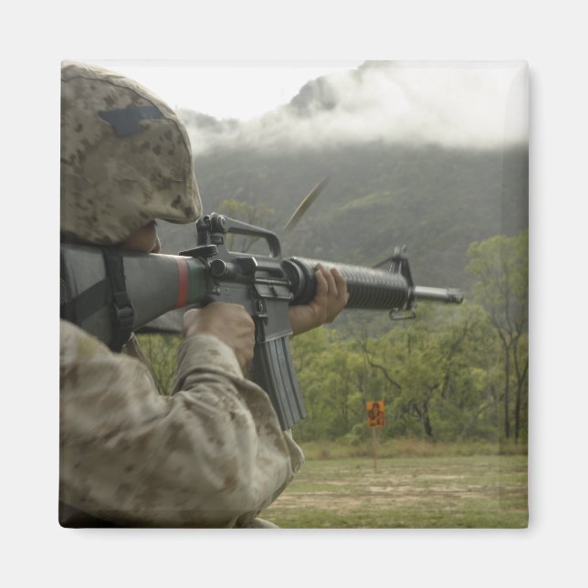 A Marine conducts drills Magnet (Front)
