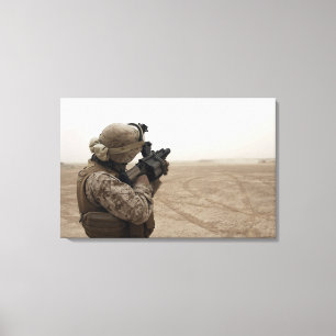 A Marine fires the M-32 Canvas Print