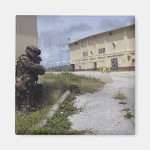 A Marine posts security Magnet