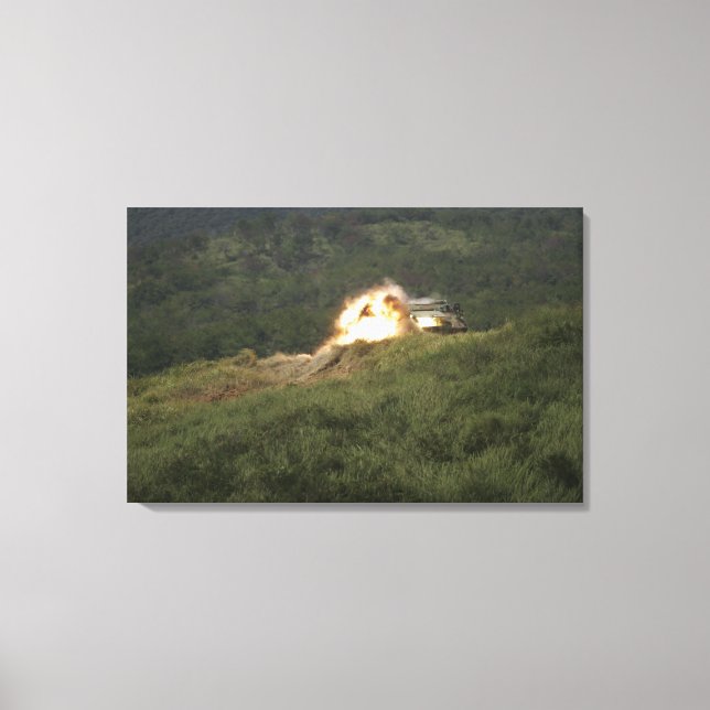 A Marine scores a direct hit Canvas Print (Front)