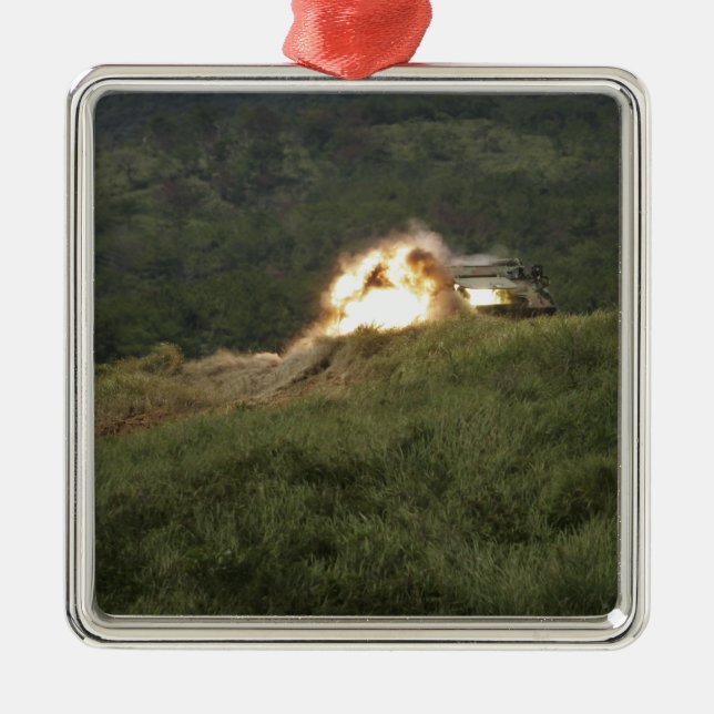 A Marine scores a direct hit Metal Tree Decoration (Front)