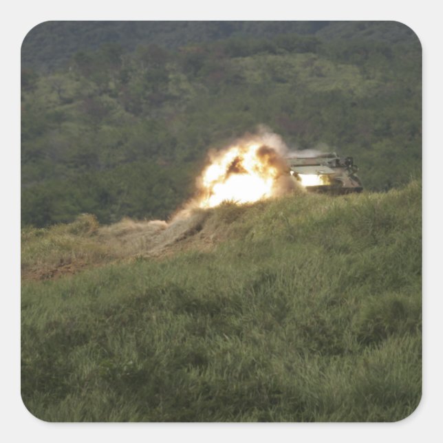 A Marine scores a direct hit Square Sticker (Front)