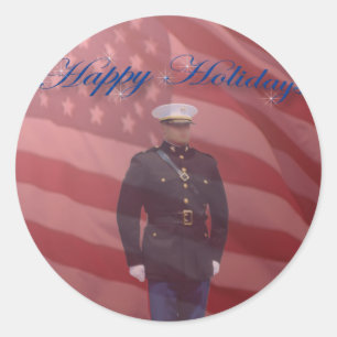 A Marine's Happy Holiday Sticker