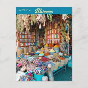 A Market in Marrakech Morocco Postcard