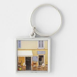 A market street in the old town with a shop key ring