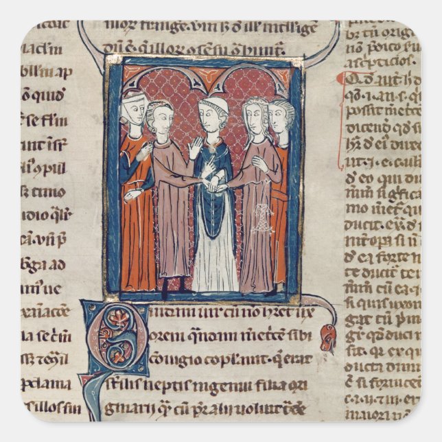 A Marriage Scene, from 'Decrets de Gratien' Square Sticker (Front)