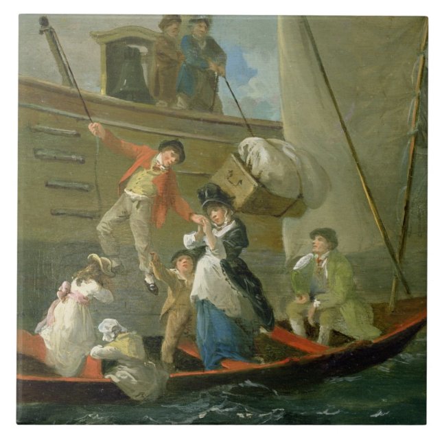 A Married Sailor's Adieu, c.1800 (oil on panel) Tile (Front)