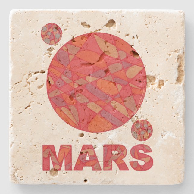 A Mars The Red Planet Space Geek Solar System Stone Coaster (Front)