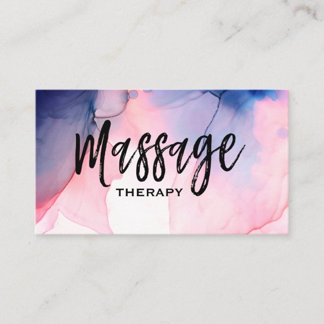 *~* A Massage Therapy Massage Therapist Watercolor Business Card (Front)