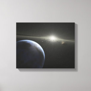 A massive asteroid belt in orbit around a star canvas print