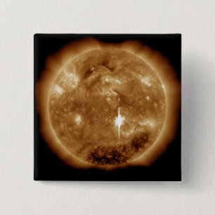 A massive X-class solar flare erupts on the Sun 15 Cm Square Badge