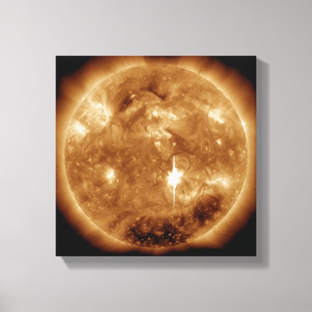 A massive X-class solar flare erupts on the Sun Canvas Print (Front)