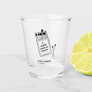 A Match Made in Heaven Cute Wedding Favour Shot Glass