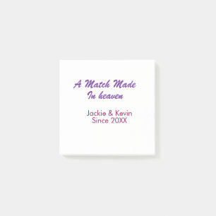 A match made in heaven purple mauve since year nam post-it notes