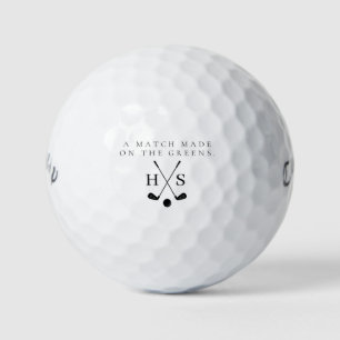 'A Match Made On The Greens' Customizable Wedding  Golf Balls
