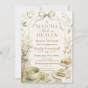 A Matcha Made in Heaven Bridal Shower Invitation