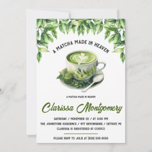 A Matcha Made in Heaven Bridal Shower Invitation