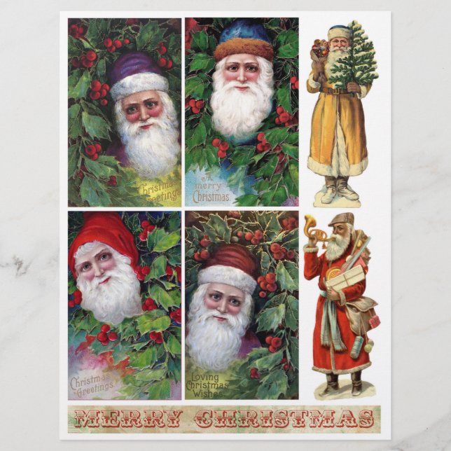 A matching set of Victorian era Santa Portraits (Front)