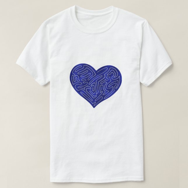 A-MAZE-ING HEART (BLUE) T-Shirt (Design Front)