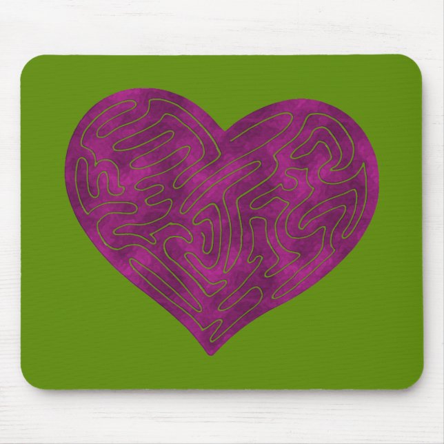 A-MAZE-ING HEART (MAGENTA) MOUSE PAD (Front)