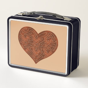 A-MAZE-ING HEART (RED) METAL LUNCH BOX